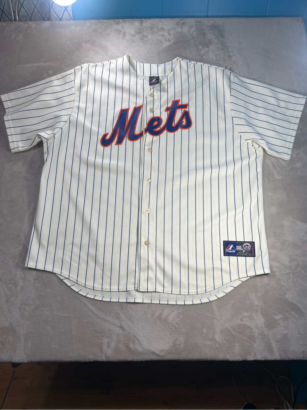 The New York Mets NY #5 David Wright Jersey Pinstripe MLB USA Majestic Sz 3XL